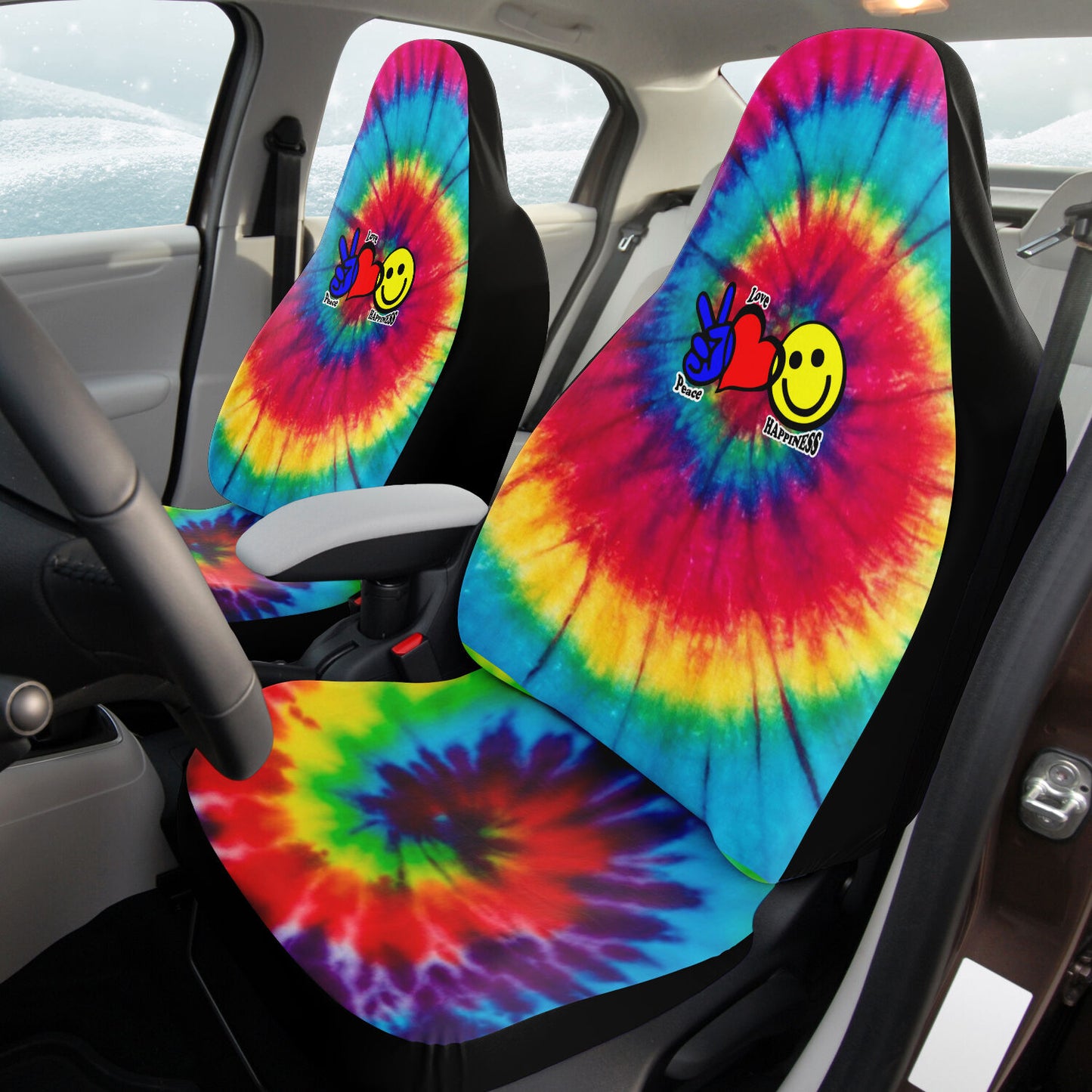 Peace, Love & Happiness Seat Covers