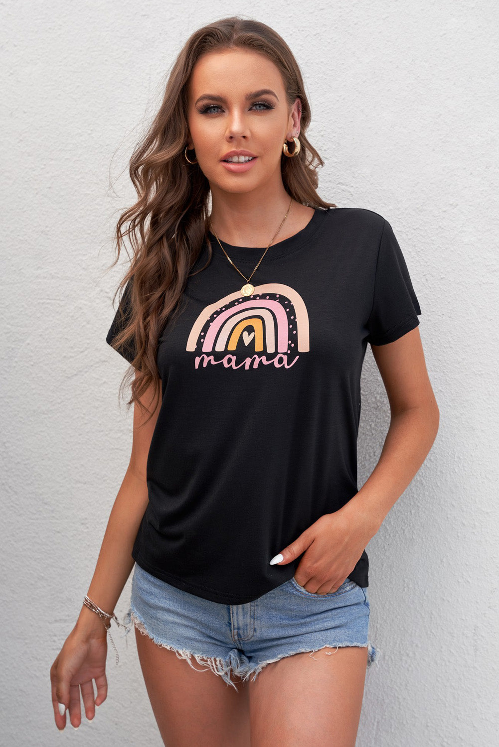 Women Graphic Round Neck Tee Shirt (Mother & Daughter Collection item)