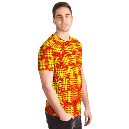 EYS - Dotted Sphere Pattern Red and Gold Color Shirt