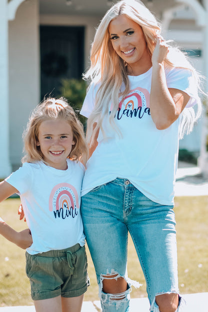 Girls Graphic Round Neck Tee Shirt (Mother & Daughter Collection)
