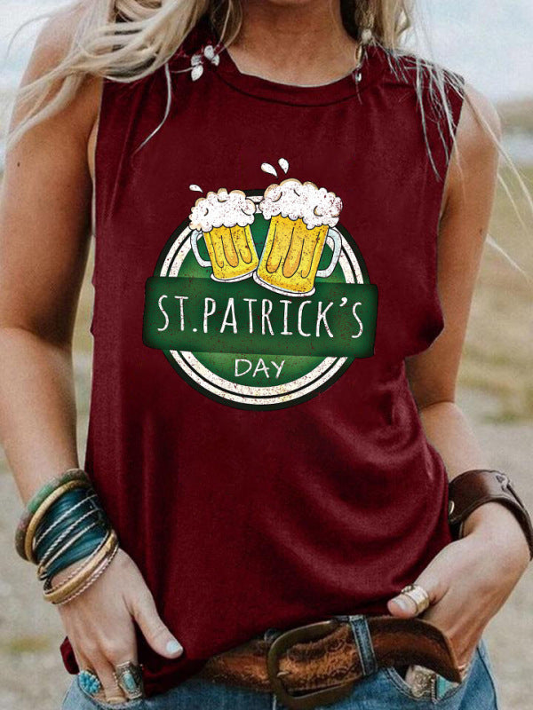 Women's Premium St. Patrick's Day Graphic Print Flowy Tank Top