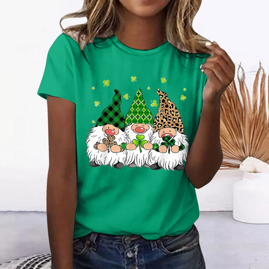 Lucky Elf Print Short-sleeved T-shirt