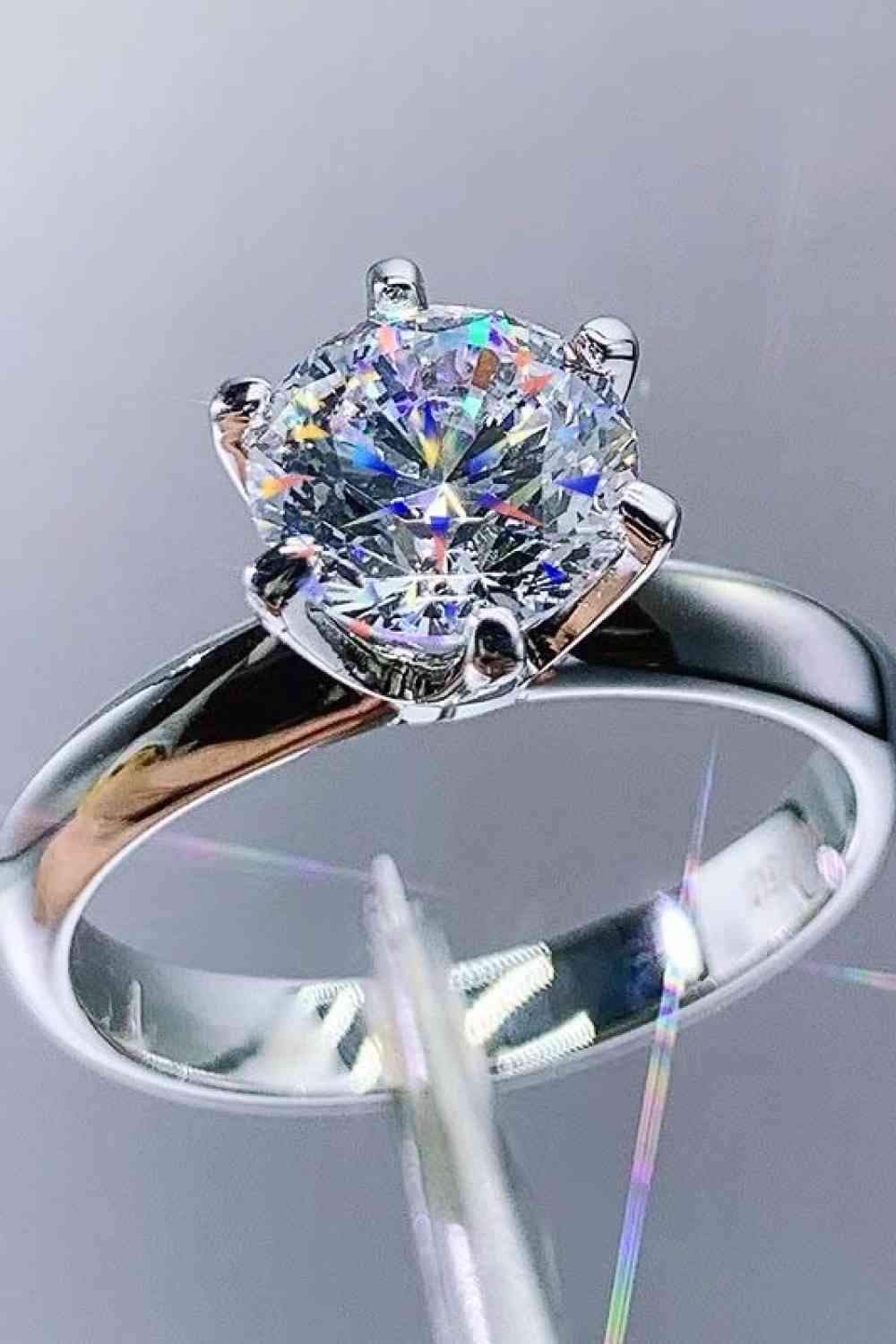 3 Carat Moissanite 925 Sterling Silver6-Prong Ring