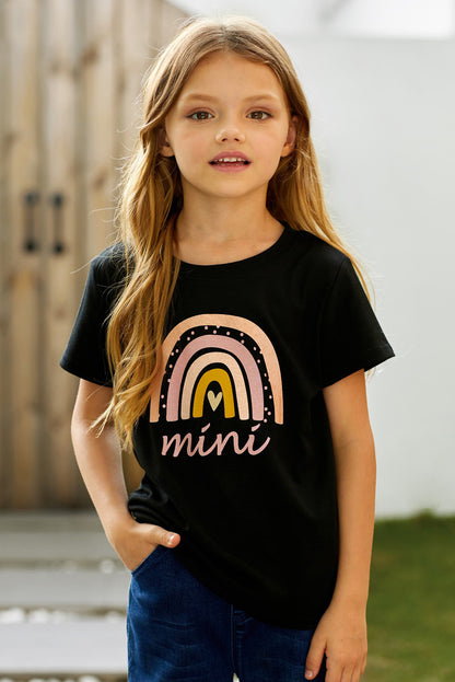 Girls Graphic Round Neck Tee Shirt (Mother & Daughter Collection)