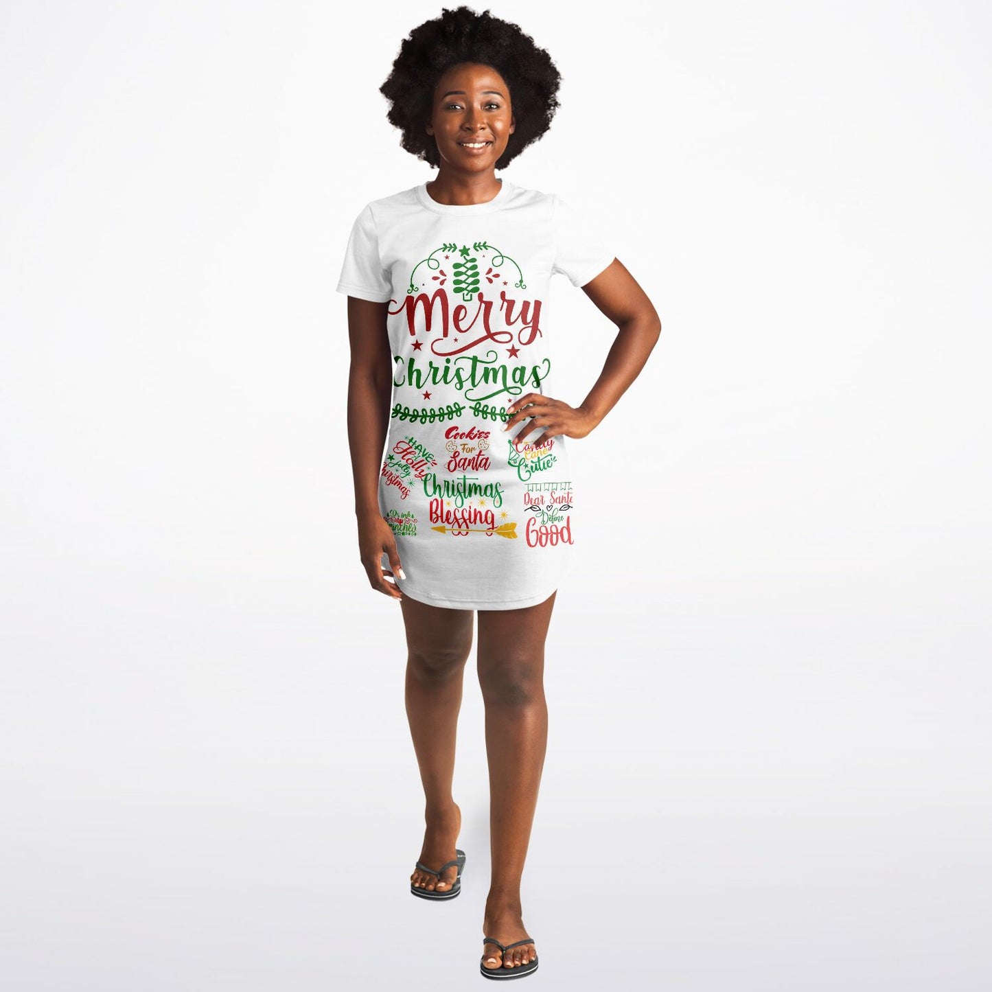 Christmas Greetings T-Shirt Dress