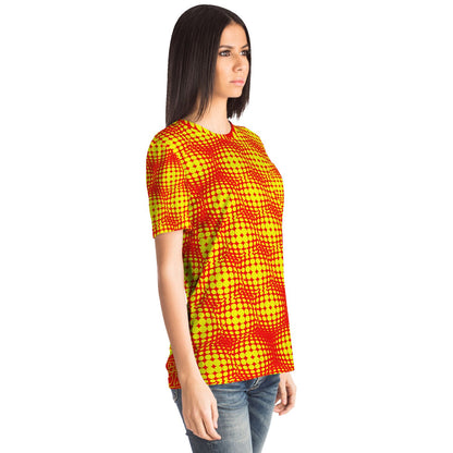 EYS - Dotted Sphere Pattern Red and Gold Color Shirt