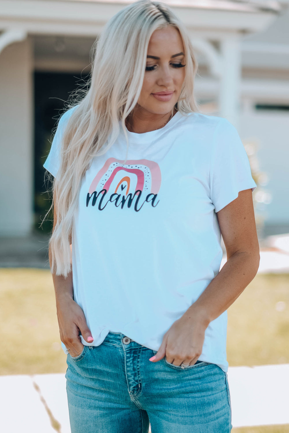 Women Graphic Round Neck Tee Shirt (Mother & Daughter Collection item)