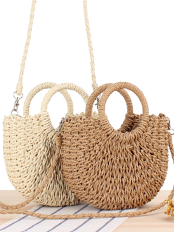 hand woven Beach bag Half round