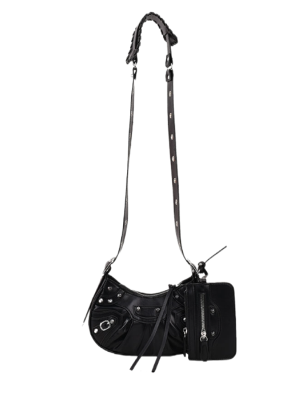 Rivet Heavy Industry Pleated Shoulder Bag