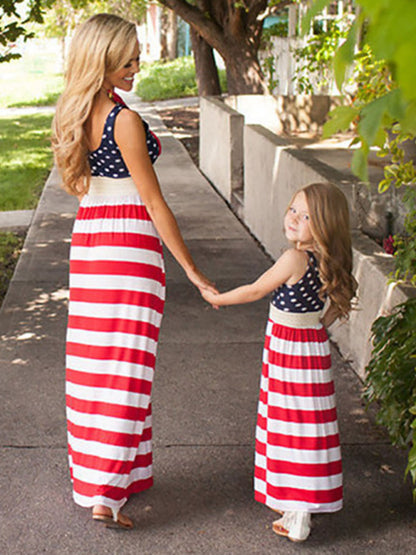 Women's National Flag Print Tank Top Dress Maternity Dress