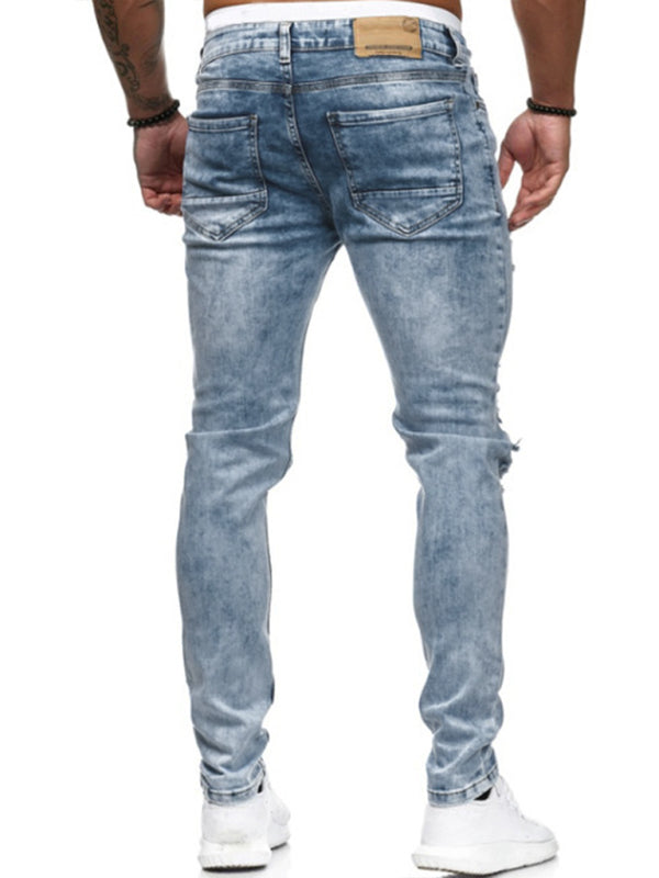 Men's Fashion Frayed Slim Fit Long Jeans