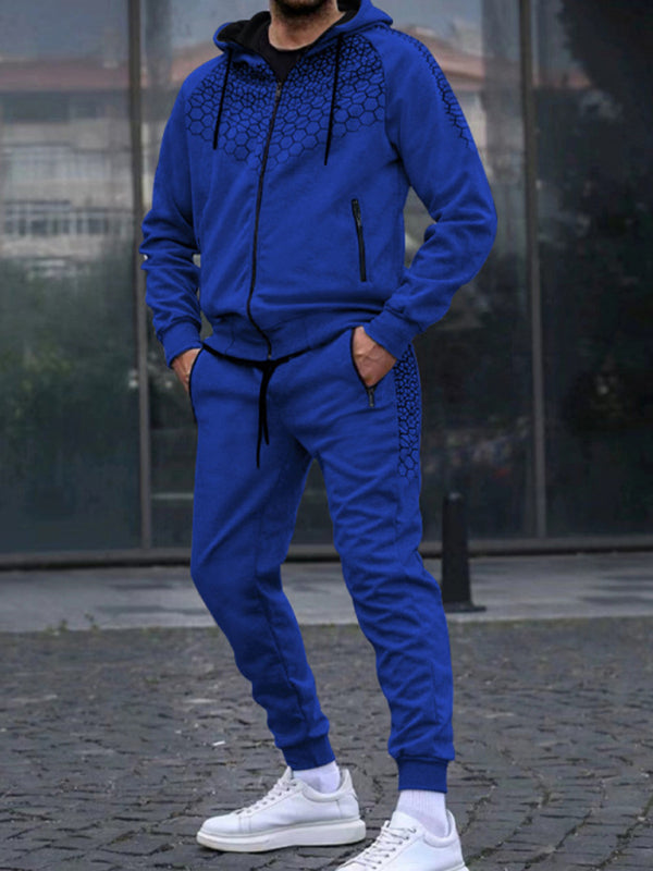 Men's Performance Zipper Hoodie And Sweatpants Two Piece Set