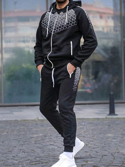 Men's Performance Zipper Hoodie And Sweatpants Two Piece Set