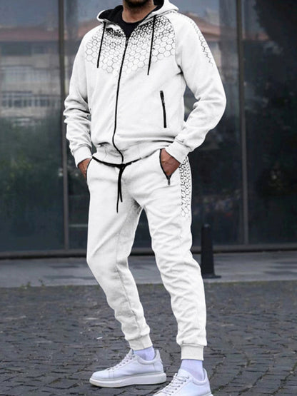 Men's Performance Zipper Hoodie And Sweatpants Two Piece Set