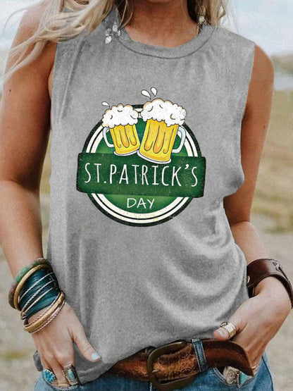 Women's Premium St. Patrick's Day Graphic Print Flowy Tank Top