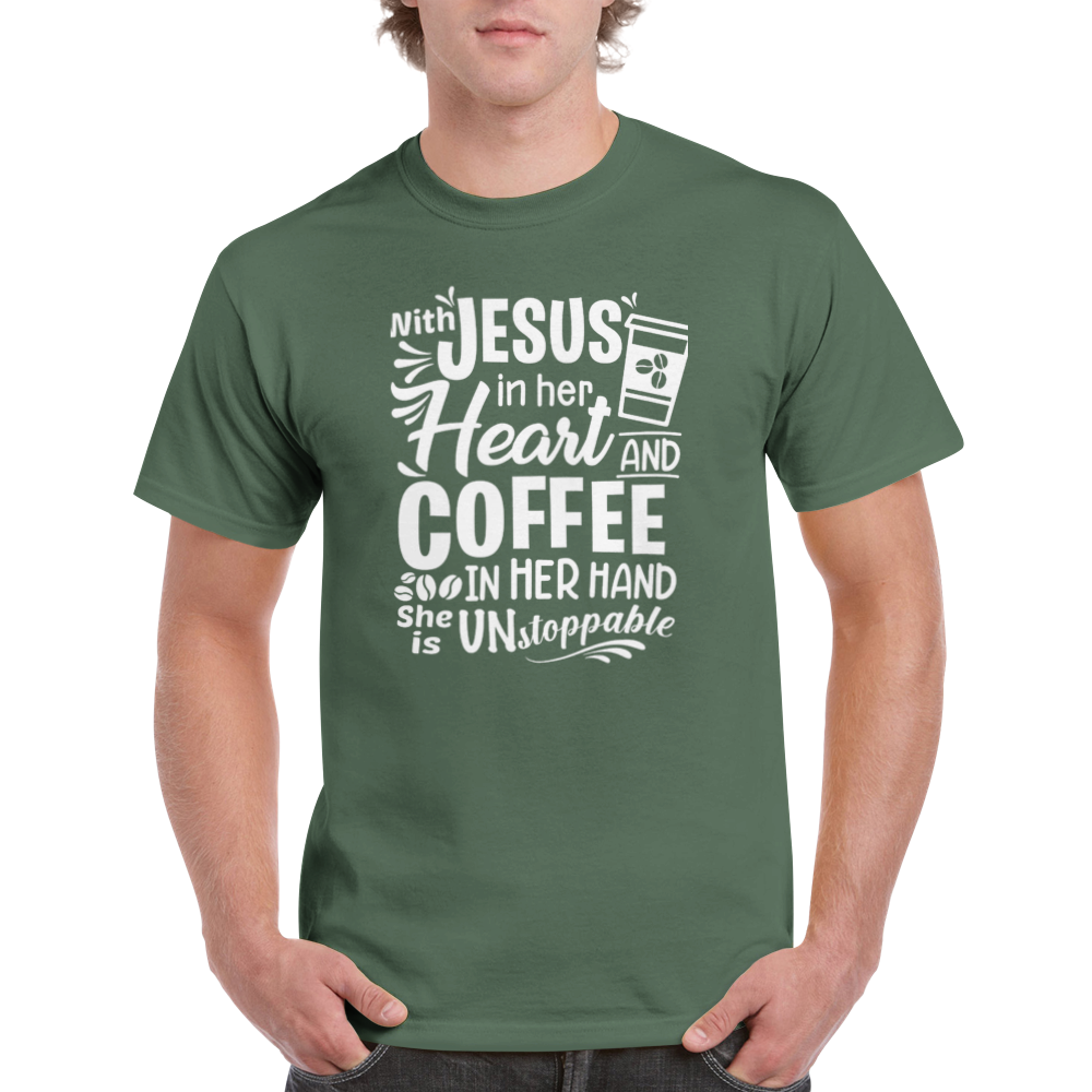 Jesus in her heart- Heavyweight Unisex Crewneck T-shirt