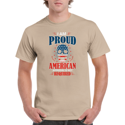 Proud to be an American Skull Shirt- Heavyweight Unisex Crewneck T-shirt