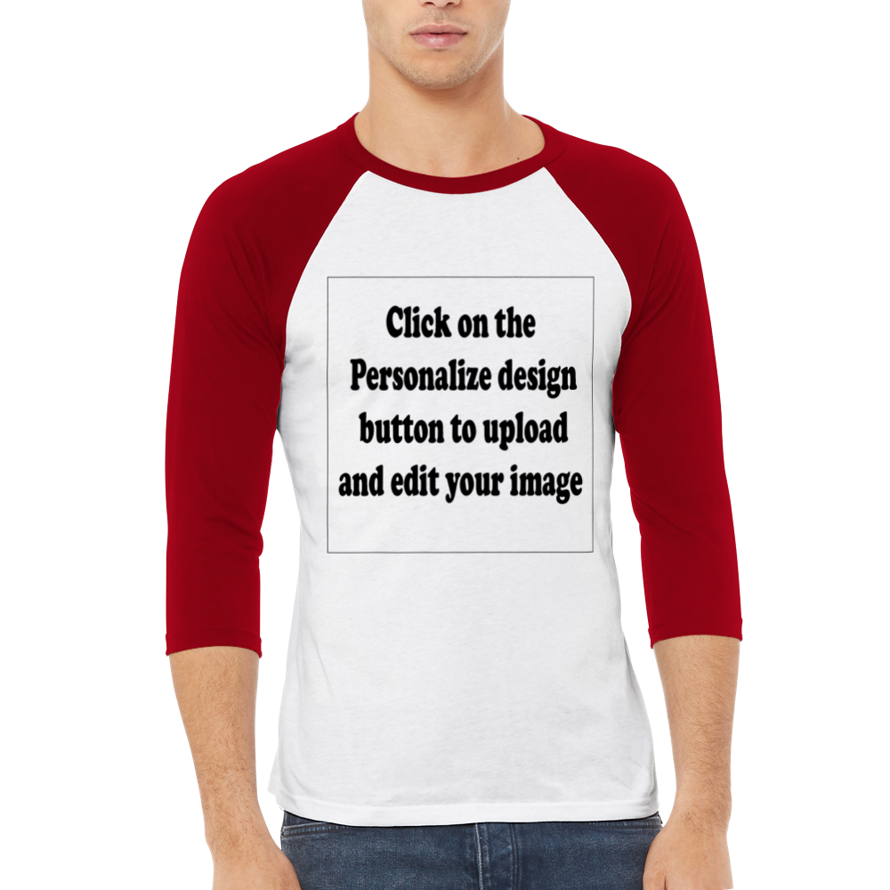 Create A Custom Personalized 3/4 sleeve Raglan T-shirt (Upload Your Image / Logo)