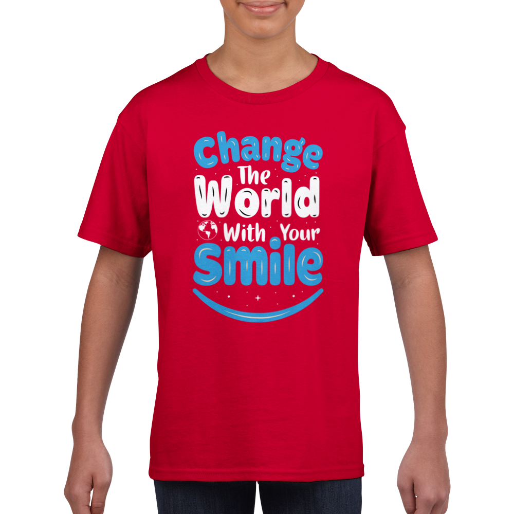 Change the world with a smile - Classic Kids Crewneck T-shirt