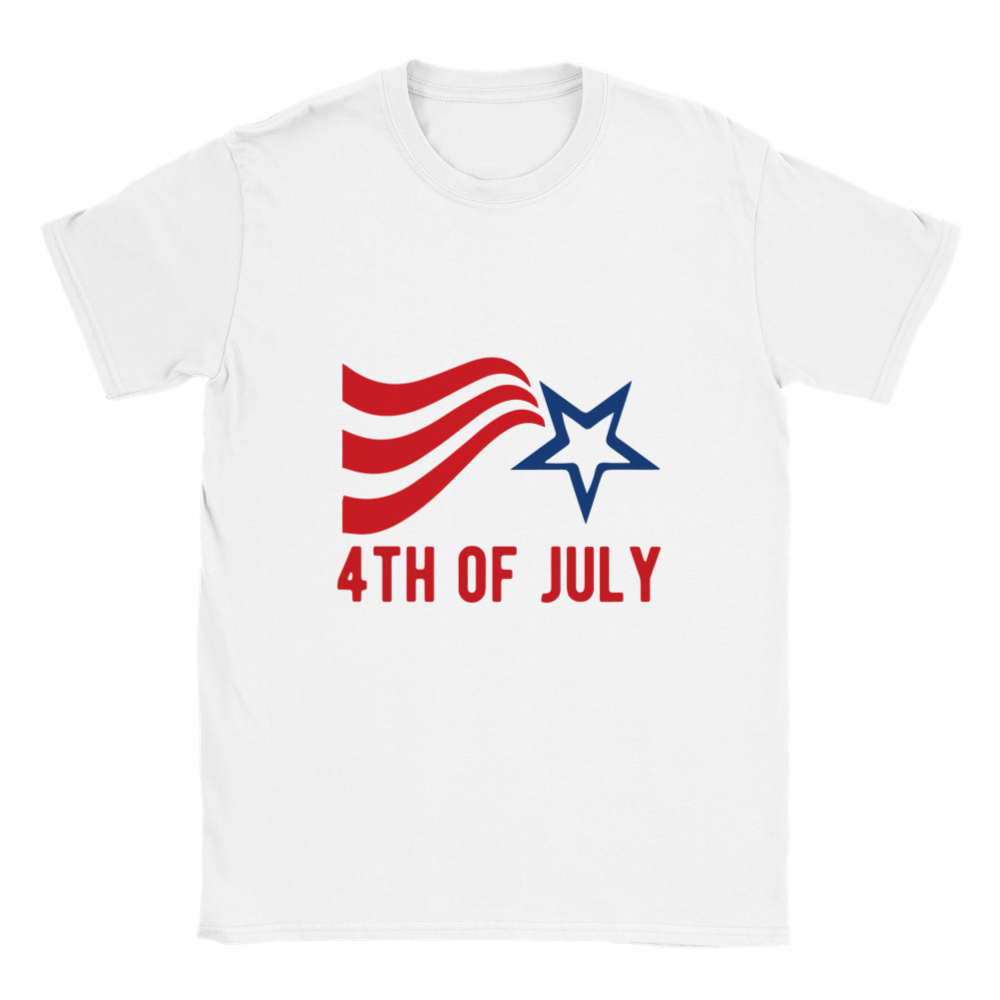 4th of July with star - Classic Kids Crewneck T-shirt