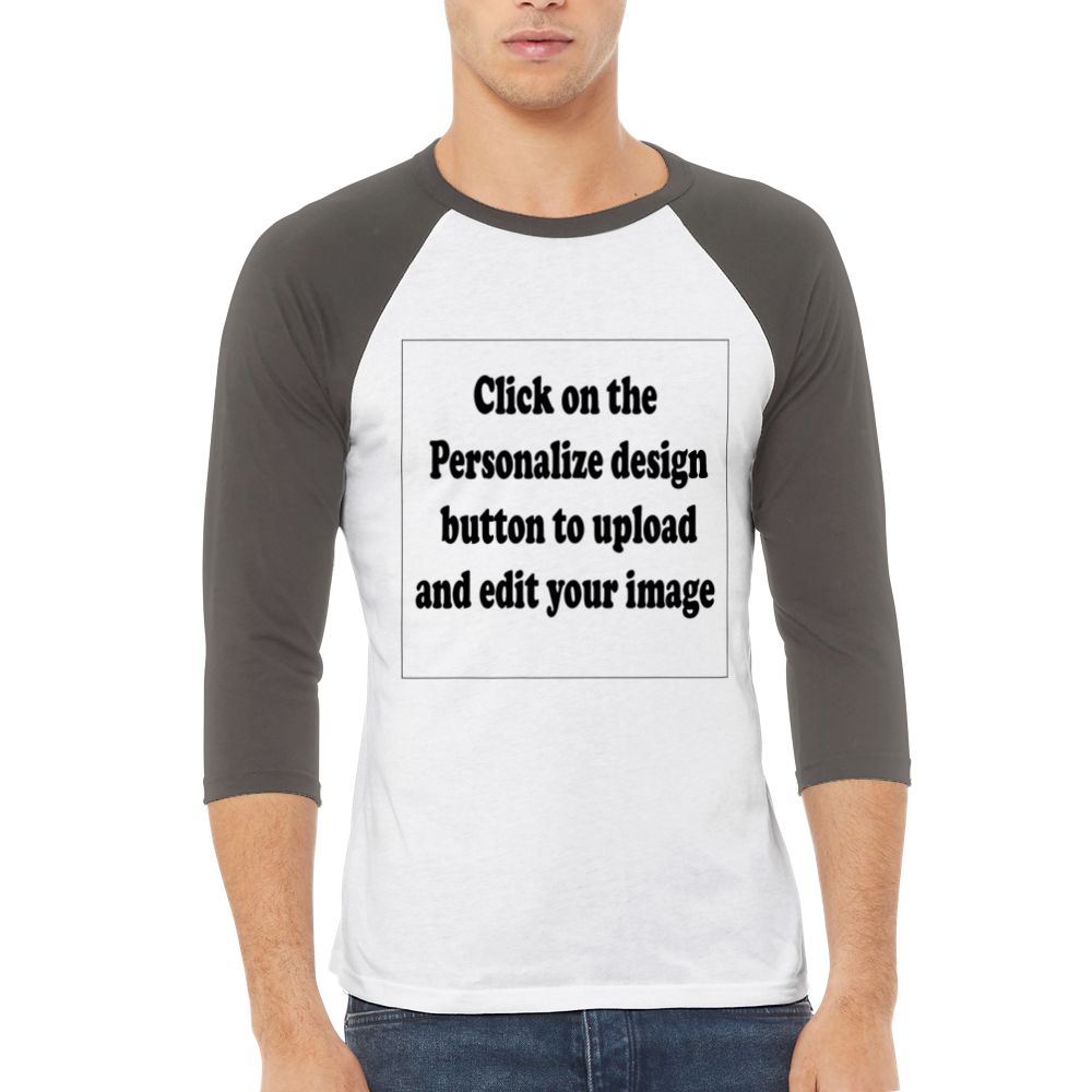 Create A Custom Personalized 3/4 sleeve Raglan T-shirt (Upload Your Image / Logo)