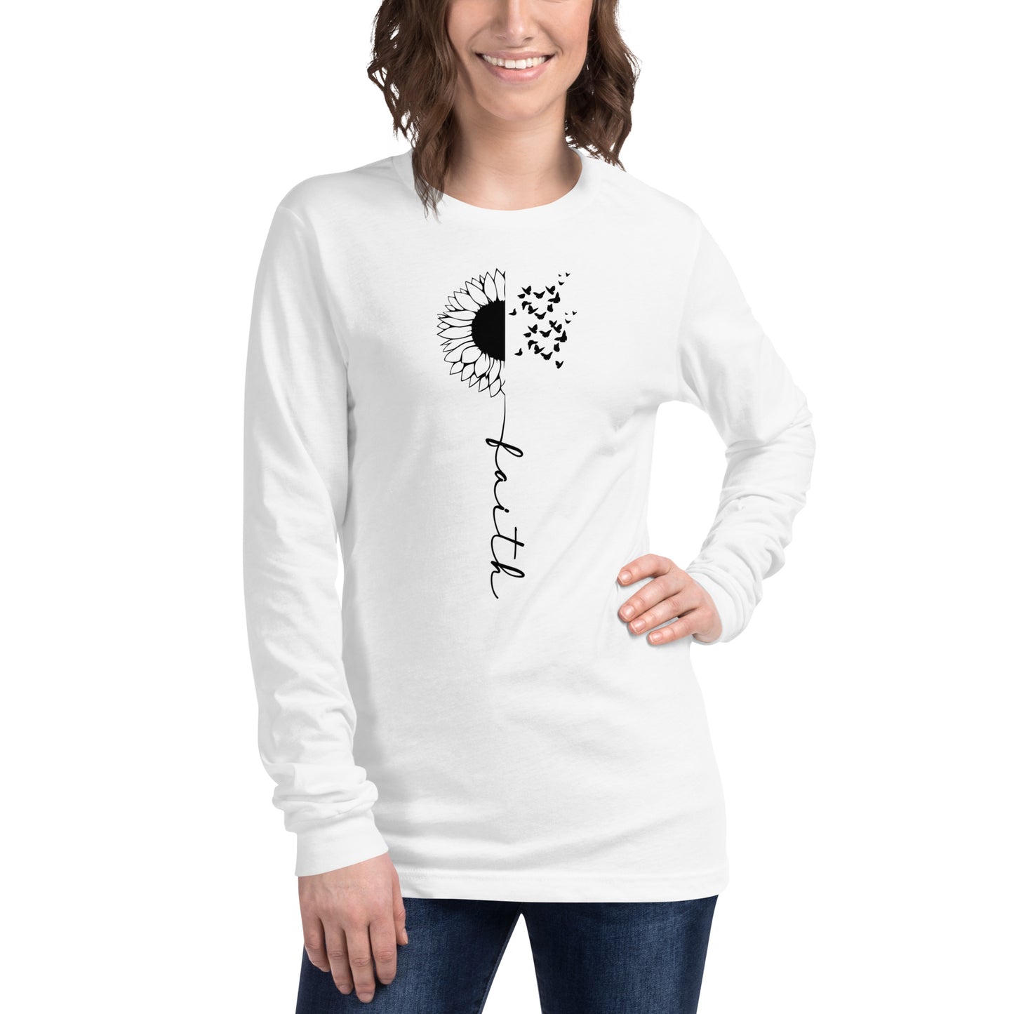 Faith Christian Theme - Ladies Long Sleeve Shirt