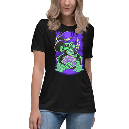 Scary Poker Skeleton Shirt (Bella +Canvas Tee Shirt)