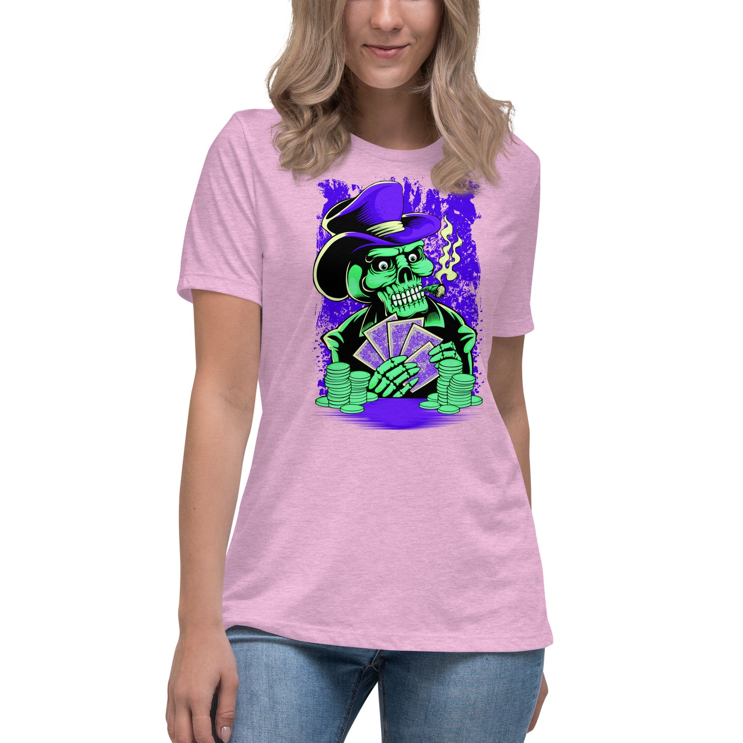 Scary Poker Skeleton Shirt (Bella +Canvas Tee Shirt)